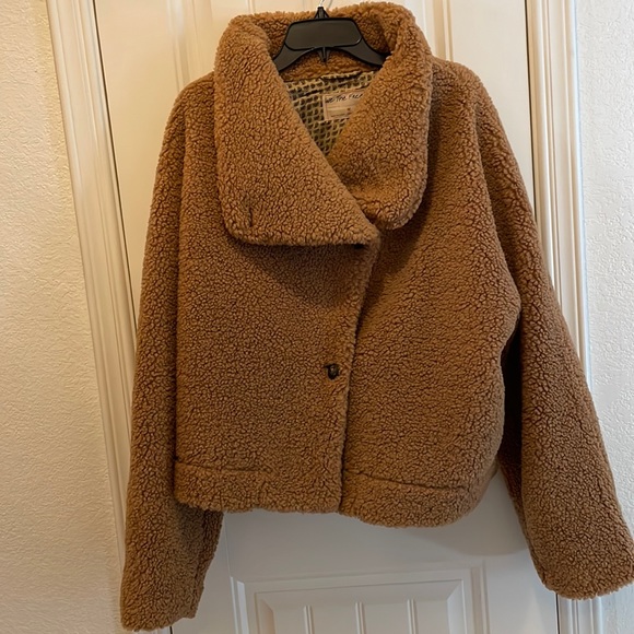 Free People Jackets & Blazers - Free People Izzy Wrap Teddy Jacket